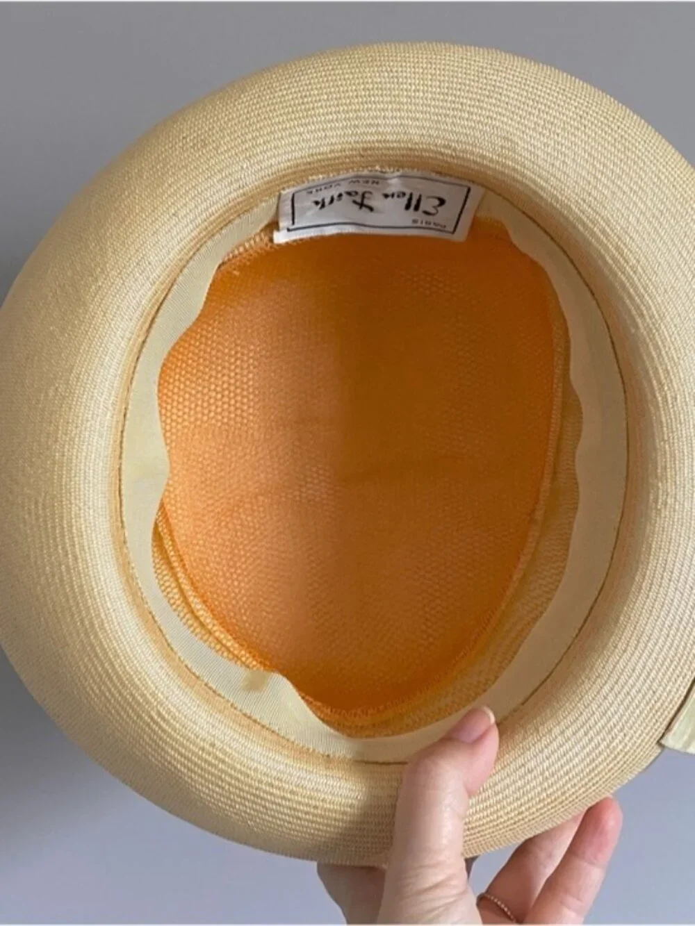 Vintage 60s Very Fine Straw Roller Hat w/ Upturned Brim - Small - Picture 6 of 10